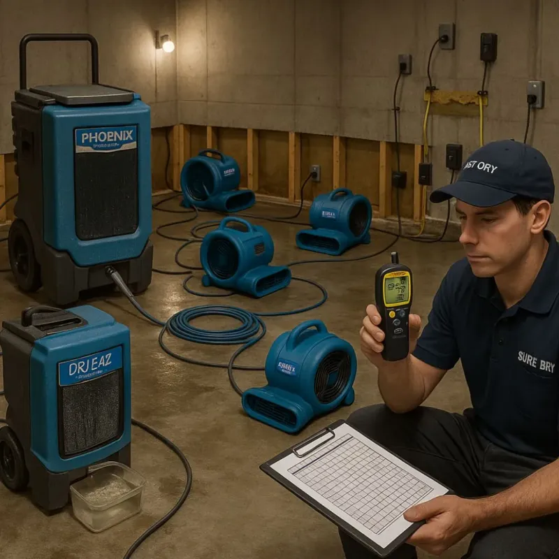Structural Drying and Dehumidification process in Trinity County, TX